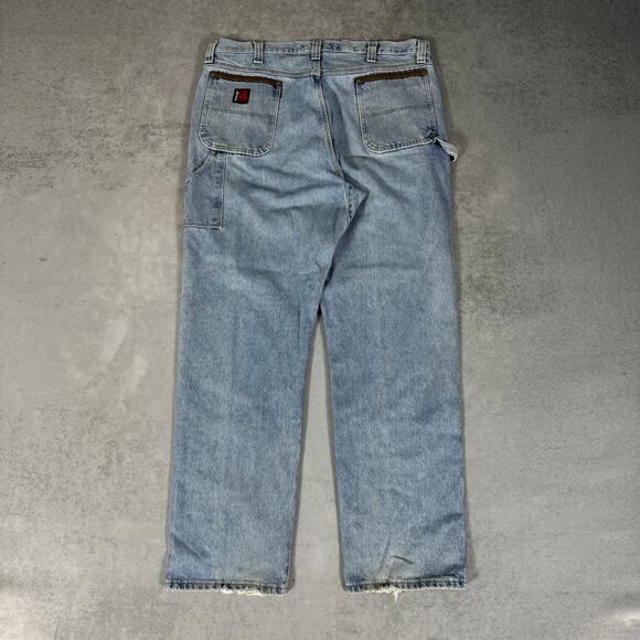 Wrangler Riggs Workwear Light Wash Carpenter Jeans - Size: 40x34 - Picture 6 of 7